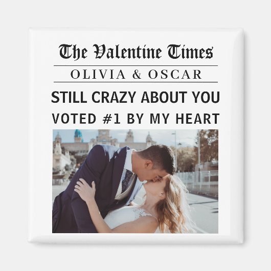 Personalized Valentine Newspaper  Magnet (Vorne)