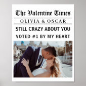 Personalized Valentine Newspaper Photo Poster (Vorne)