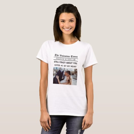 Personalized Valentine Newspaper T-Shirt (Vorne ganz)