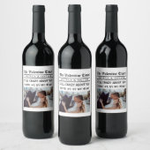 Personalized Valentine Newspaper Weinetikett (Flaschen)