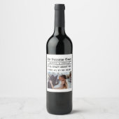 Personalized Valentine Newspaper  Weinetikett (Vorderseite)