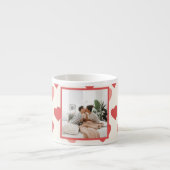 Personalized Valentine Phot with Hearts Espressotasse (Vorderseite)