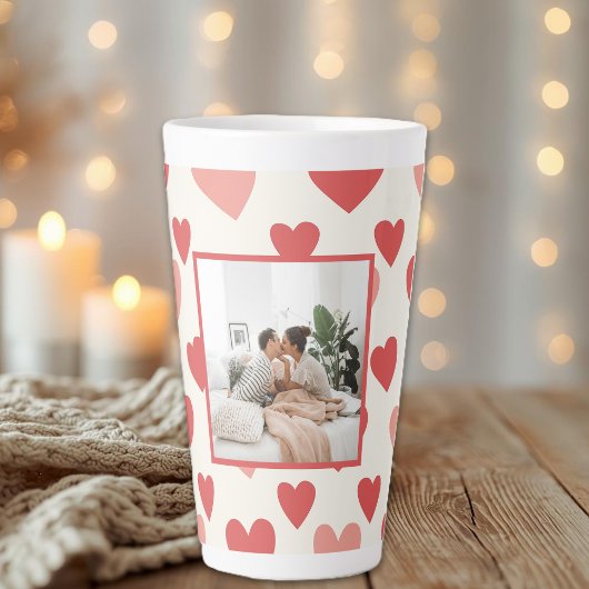 Personalized Valentine Photo Heart Latte Mug Milchtasse