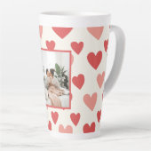 Personalized Valentine Photo Heart Latte Mug Milchtasse (Rechte Ecke)