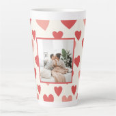 Personalized Valentine Photo Heart Latte Mug Milchtasse (Vorderseite)