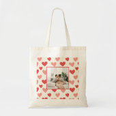 Personalized Valentine Photo Heart Tote Bag Tragetasche (Vorne)