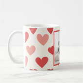 Personalized Valentine Photo Mug with Red Hearts Kaffeetasse (Links)