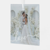 personalized Valentine photo Ornament Aus Glas (Vorderseite links)