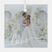 personalized Valentine photo Ornament Aus Glas (Vorderseite)