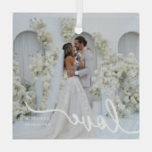 personalized Valentine photo Ornament Aus Glas (Rückseite)