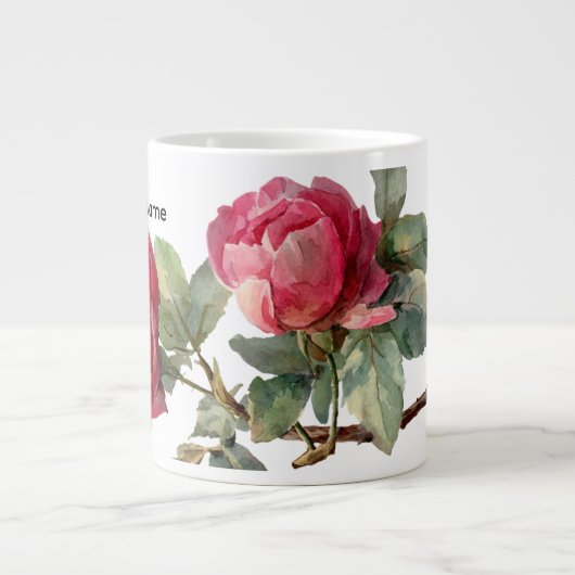 Personalized Valentine Rose Specialty Mug  Jumbo-Tasse (Vorderseite)