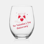 Personalized Valentine’s Anniversary  Weinglas Ohne Stiel (Vorderseite)