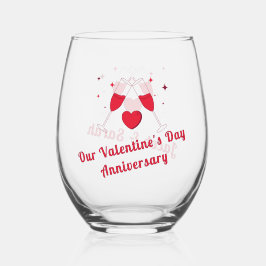 Personalized Valentine’s Anniversary  Weinglas Ohne Stiel