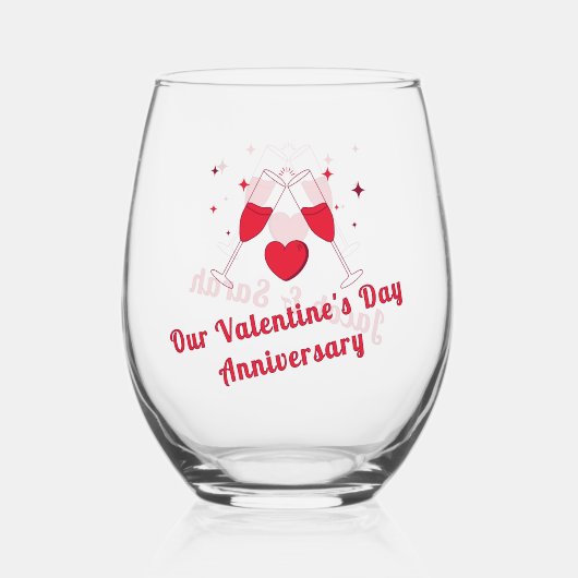 Personalized Valentine’s Anniversary  Weinglas Ohne Stiel (Vorderseite)