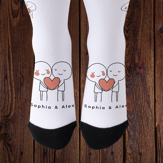 Personalized Valentine’s Couple Matching Crew Sock Socken