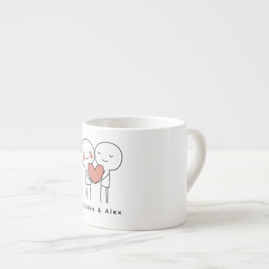 Personalized Valentine’s Couple Matching Espressotasse (Vorderseite Rechts)