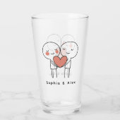 Personalized Valentine’s Couple Matching Glass Cup Glas (Rückseite)