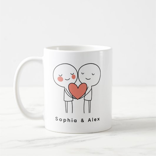 Personalized Valentine’s Couple Matching  Kaffeetasse (Links)