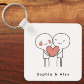 Personalized Valentine’s Couple Matching Keychain Schlüsselanhänger (Vorderseite)