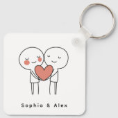 Personalized Valentine’s Couple Matching Keychain Schlüsselanhänger (Rückseite)