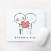 Personalized Valentine’s Couple Matching Mouse Pad Mousepad (Mit Mouse)
