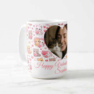 Personalized Valentine’s Day Cat Mug with Photo  Kaffeetasse