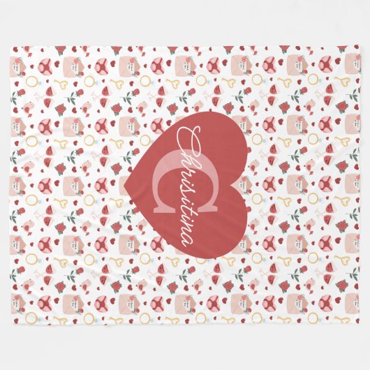Personalized Valentine’s Day Fleece Blanket  (Vorderseite (Horizontal))
