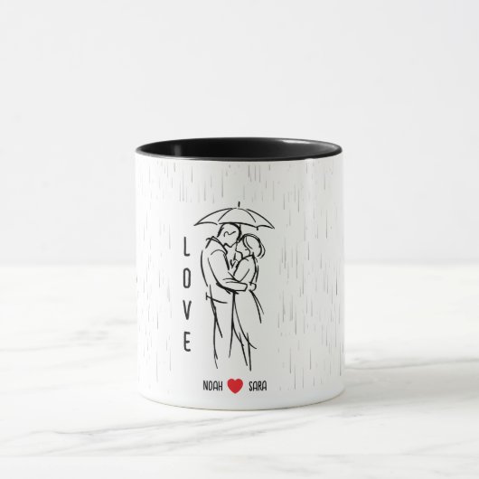 Personalized Valentine’s Day Mug with Custom Names Tasse (Zentrum)