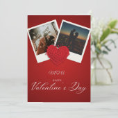 Personalized Valentine’s Day Photo Card | Custom L Einladung (Stehend Vorderseite)