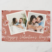 Personalized Valentine’s Day Photo Card | Romantic Briefpapier (Vorderseite)