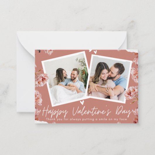 Personalized Valentine’s Day Photo Card | Romantic Mitteilungskarte (Vorderseite)