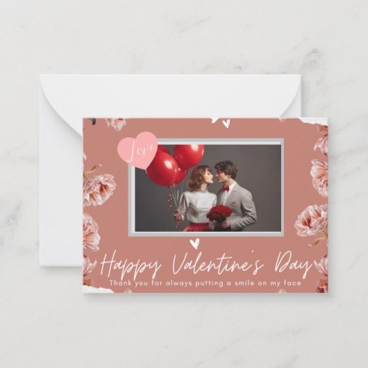 Personalized Valentine’s Day Photo Card | Romantic Mitteilungskarte (Vorderseite)