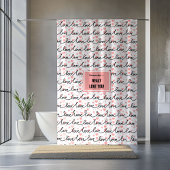 Personalized Valentine Shower Curtain Pink Black   Duschvorhang