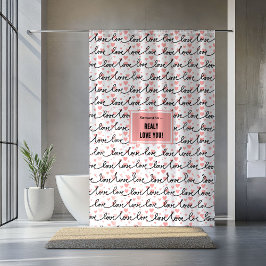 Personalized Valentine Shower Curtain Pink Black   Duschvorhang