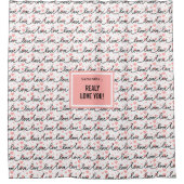 Personalized Valentine Shower Curtain Pink Black   Duschvorhang (Vorderseite)
