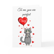 Personalized Valentine's Day Card - Cute Cat  