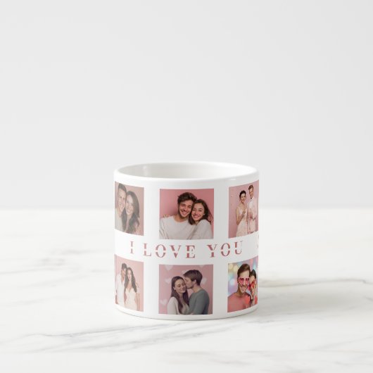 Personalized Valentine's Day Espresso Mug Photos Espressotasse (Vorderseite)