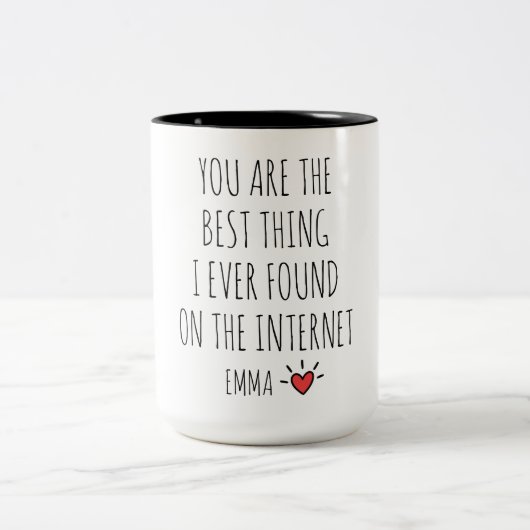Personalized Valentines Day Mug Funny Gift For Him Zweifarbige Tasse (Mittel)
