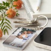 Personalized Valentine's Day Photo Love Script Schlüsselanhänger (Vorderseite rechts)