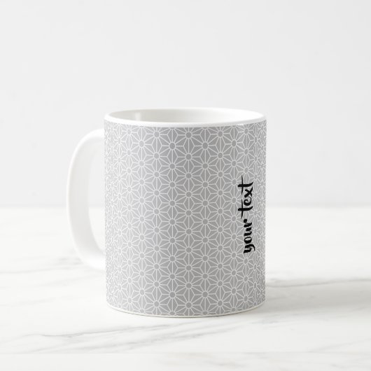 Personalized Vapor Blue Asanoha Kaffeetasse (Vorderseite Links)