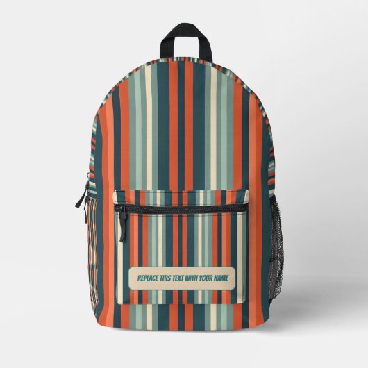 Personalized Vertical Stripe Backpack Bedruckter Rucksack (Vorderseite)