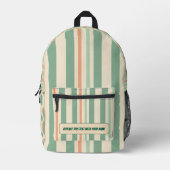 Personalized Vertical Stripe Backpack Bedruckter Rucksack (Vorderseite)