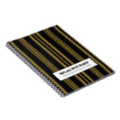 Personalized Vertical Stripe Black Gold Notizblock (Rechte Seite)