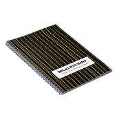 Personalized Vertical Stripe Black Gold Notizblock (Rechte Seite)