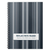 Personalized Vertical Stripe Blue Grey Notizblock (Vorderseite)
