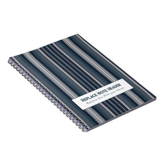 Personalized Vertical Stripe Blue Grey Notizblock (Rechte Seite)