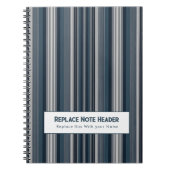 Personalized Vertical Stripe Blue Grey Notizblock (Vorderseite)