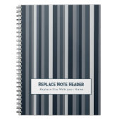 Personalized Vertical Stripe Blue Grey Notizblock (Vorderseite)