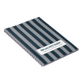 Personalized Vertical Stripe Blue Grey Notizblock (Rechte Seite)