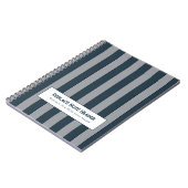 Personalized Vertical Stripe Blue Grey Notizblock (Linke Seite)